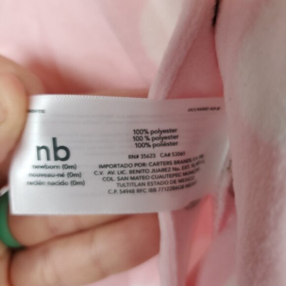 Carters 2 Pack Long Slv Footed Onesies Baby Girls Newborn Pajamas - Picture 13 of 16